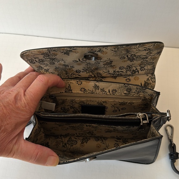 Joy Susan Bag Black Aria Ring Wrist Clutch Crossbody Vegan Leather - Picture 5 of 8